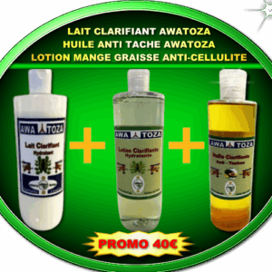 LAIT CLARIFIANT + HUILE ANTI TACHE + LOTION MANGE GRAISSE ANTI-CELLULITE